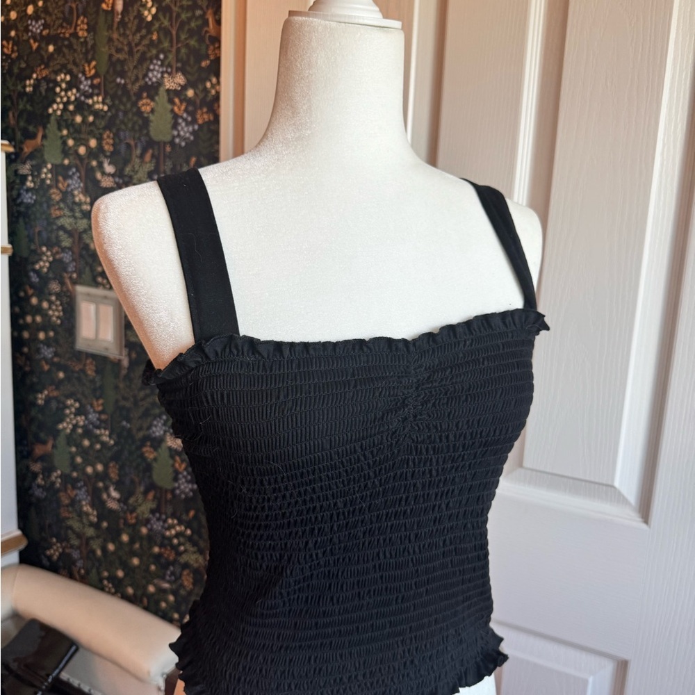 Justify Black Smocked Camisole Top